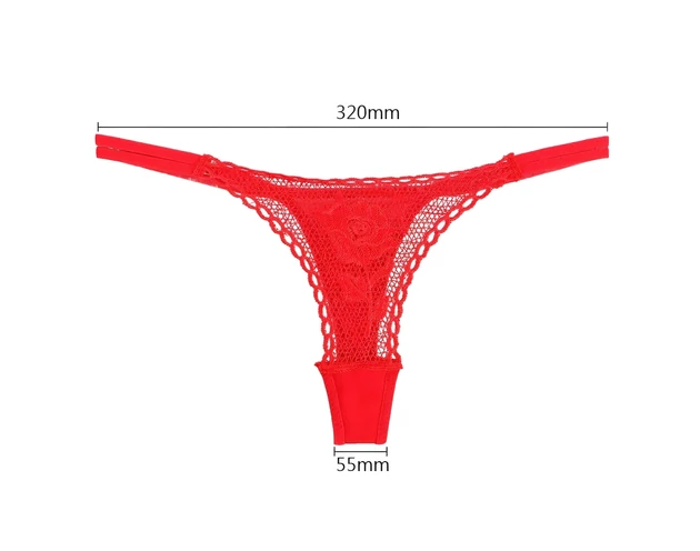 Panty Rose - rózsaszálba rejtett tanga - piros (S-L)