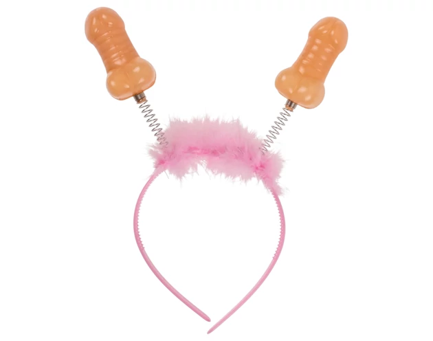 Péniszes fejpánt (pink-natúr)