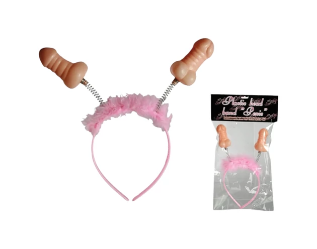 Péniszes fejpánt (pink-natúr)