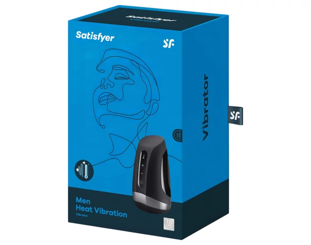 Satisfyer Men Heat Vibration - melegítő makkvibrátor (fekete)