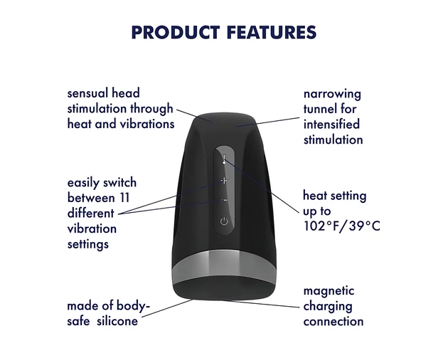 Satisfyer Men Heat Vibration - melegítő makkvibrátor (fekete)