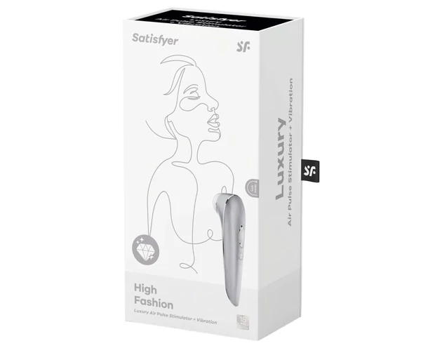 Satisfyer Luxury High Fashion - léghullámos csiklóizgató (ezüst)