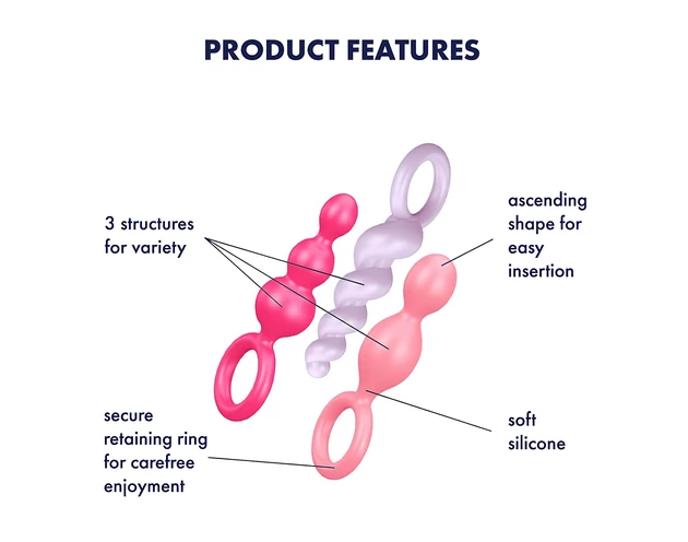 Satisfyer Booty Call - anál plug szett - színes (3 részes)