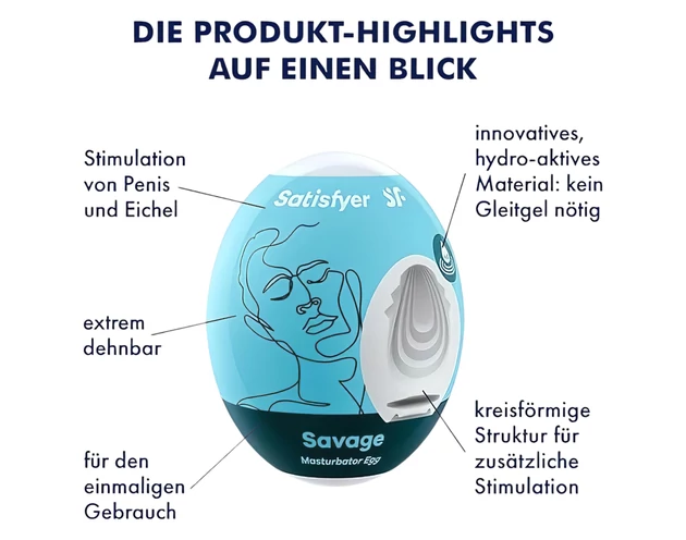 Satisfyer Egg Savage - tojás maszturbátor (1db)