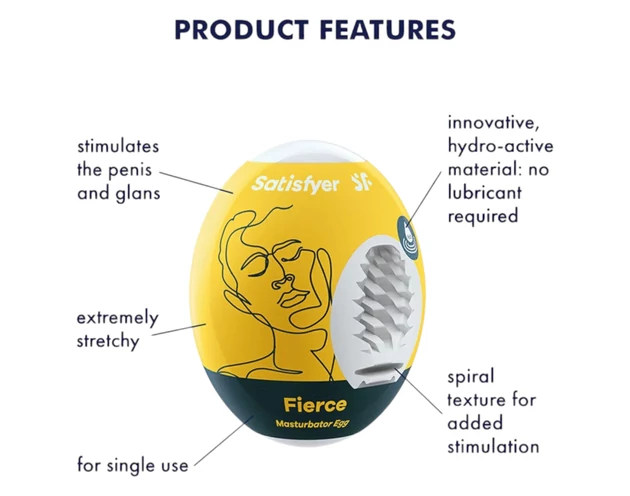 Satisfyer Egg Fierce - tojás maszturbátor (1db)