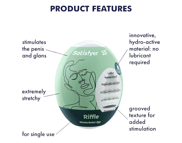 Satisfyer Egg Riffle - tojás maszturbátor szett (3db)