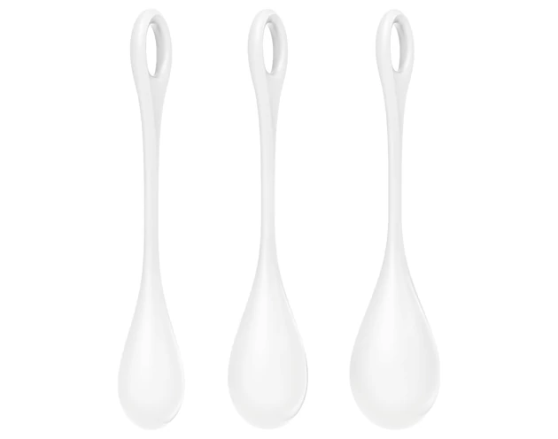 Satisfyer Yoni Power 1 - gésagolyó szett - fehér (3 részes)