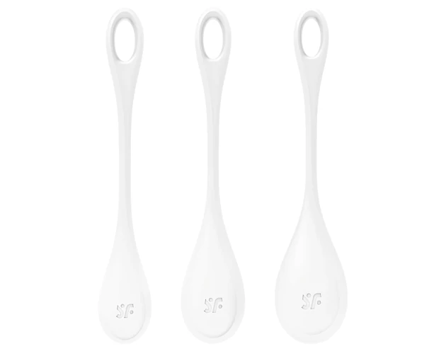 Satisfyer Yoni Power 1 - gésagolyó szett - fehér (3 részes)