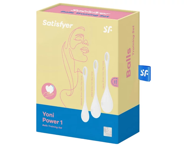 Satisfyer Yoni Power 1 - gésagolyó szett - fehér (3 részes)