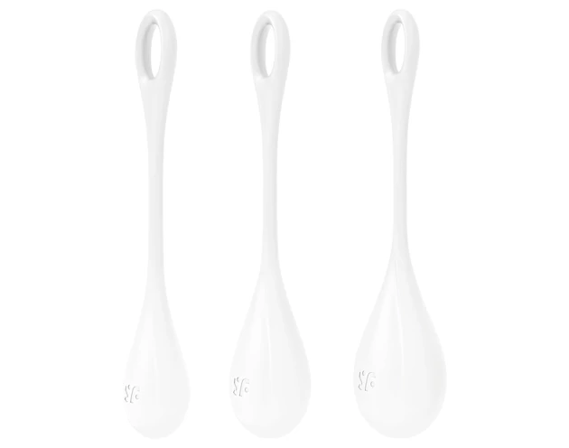 Satisfyer Yoni Power 1 - gésagolyó szett - fehér (3 részes)