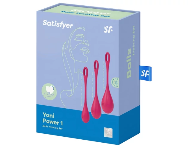 Satisfyer Yoni Power 1 - gésagolyó szett - piros (3 részes)