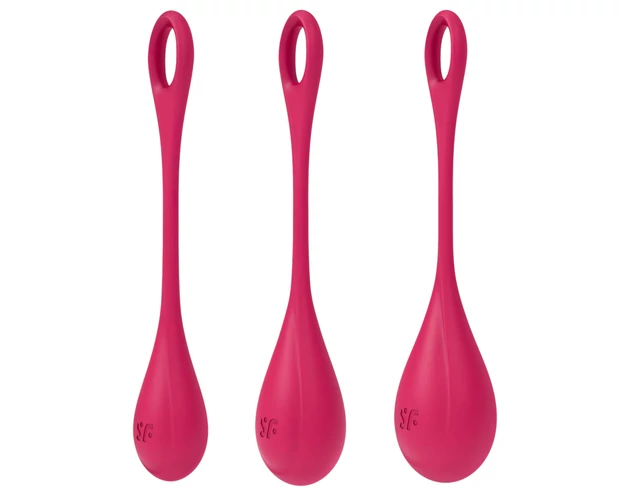 Satisfyer Yoni Power 1 - gésagolyó szett - piros (3 részes)