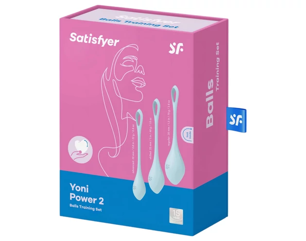 Satisfyer Yoni Power 2 - gésagolyó szett - kék (3 részes)