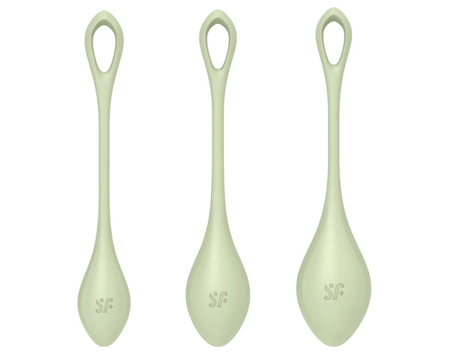 Satisfyer Yoni Power 2 - gésagolyó szett - zöld (3 részes)