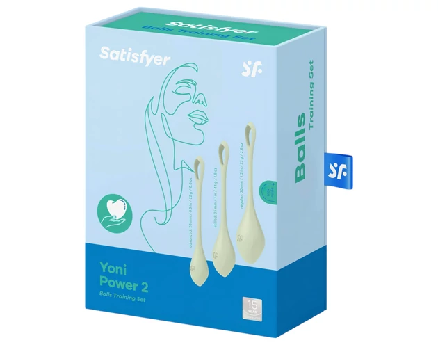 Satisfyer Yoni Power 2 - gésagolyó szett - zöld (3 részes)