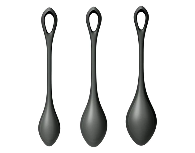 Satisfyer Yoni Power 2 - gésagolyó szett - fekete (3 részes)