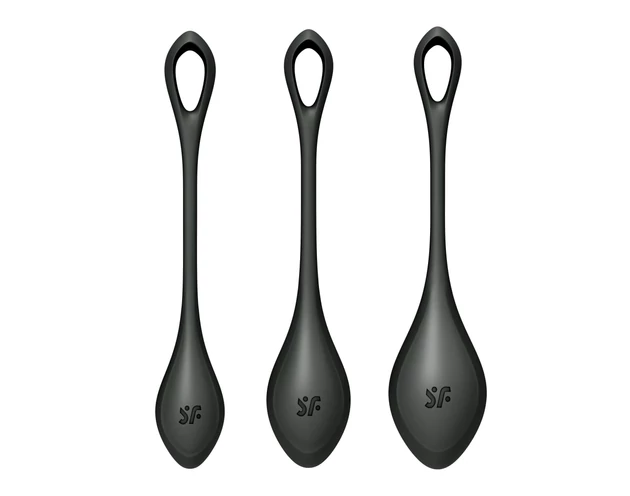 Satisfyer Yoni Power 2 - gésagolyó szett - fekete (3 részes)