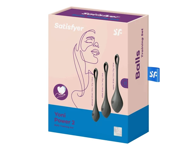 Satisfyer Yoni Power 2 - gésagolyó szett - fekete (3 részes)