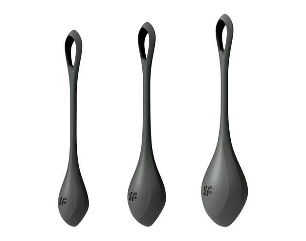 Satisfyer Yoni Power 2 - gésagolyó szett - fekete (3 részes)