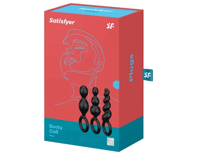 Satisfyer Booty Call - anál plug szett - fekete (3 részes)