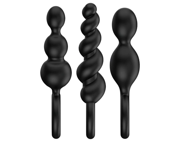 Satisfyer Booty Call - anál plug szett - fekete (3 részes)