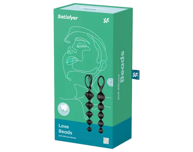 Satisfyer Love Beads - gyöngyös anál dildó szett (fekete)