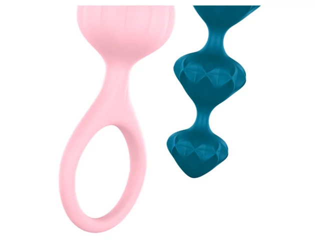 Satisfyer Love Beads - gyöngyös anál dildó szett - színes (2 részes)