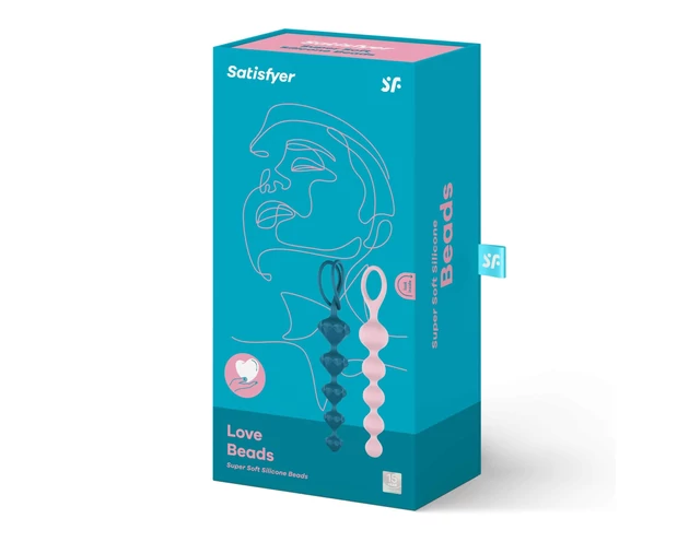 Satisfyer Love Beads - gyöngyös anál dildó szett - színes (2 részes)