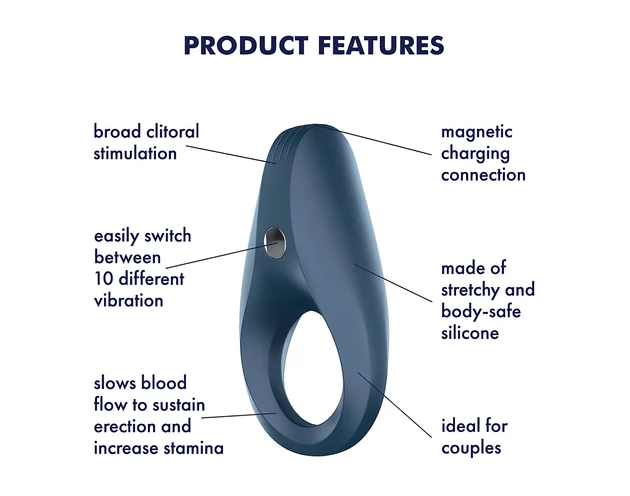 Satisfyer Rocket Ring - vízálló, vibrációs péniszgyűrű (kék)