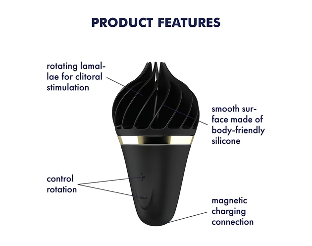 Satisfyer Sweet Treat - akkus, forgó csikló vibrátor (fekete)