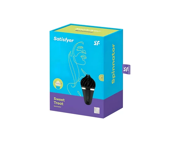 Satisfyer Sweet Treat - akkus, forgó csikló vibrátor (fekete)