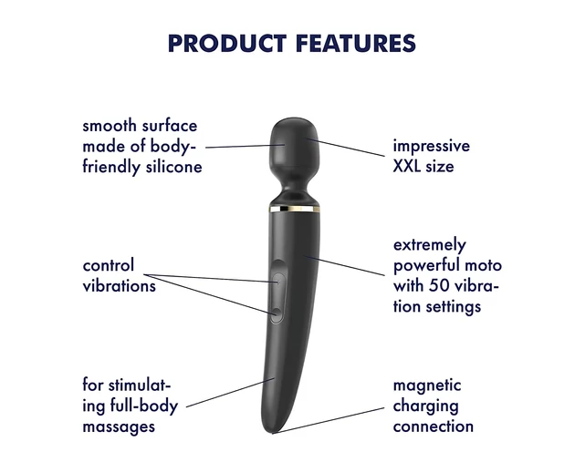 Satisfyer Wand-er Woman - vízálló masszírozó vibrátor (fekete)