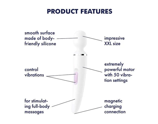 Satisfyer Wand-er Woman - vízálló masszírozó vibrátor (fehér)