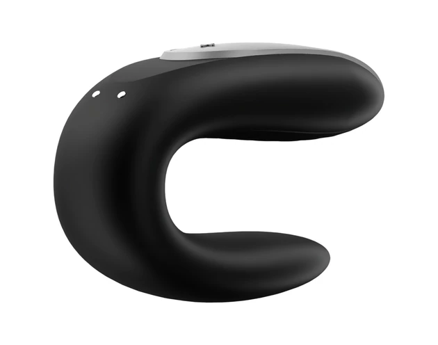 Satisfyer Double Fun - okos, vízálló párvibrátor (fekete)