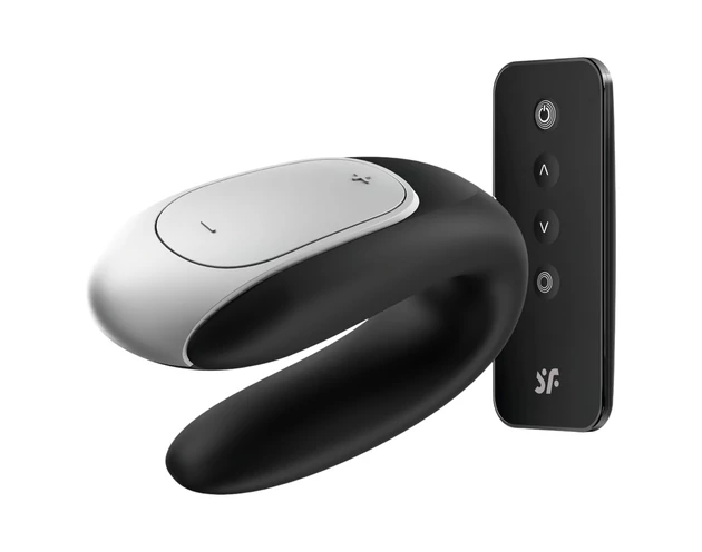 Satisfyer Double Fun - okos, vízálló párvibrátor (fekete)