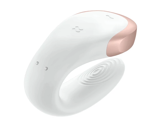 Satisfyer Double Love - okos, vízálló, rádiós párvibrátor (fehér)