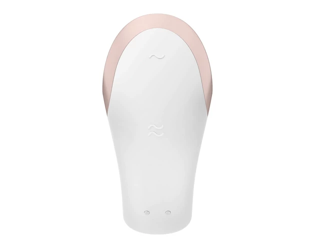 Satisfyer Double Love - okos, vízálló, rádiós párvibrátor (fehér)