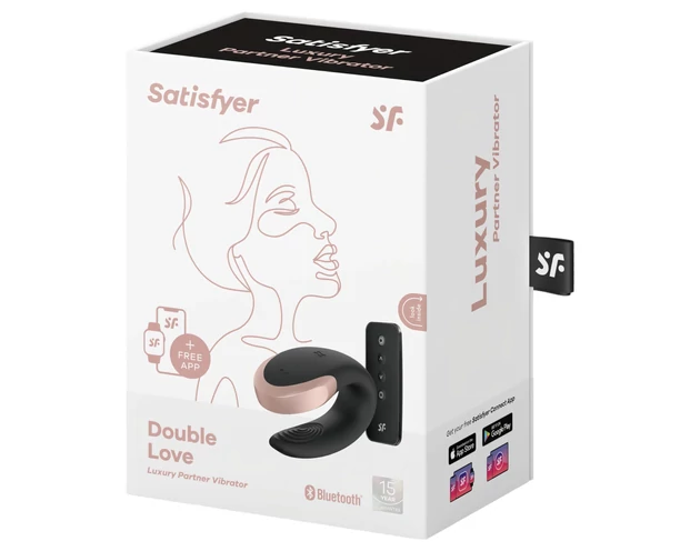 Satisfyer Double Love - okos, rádiós párvibrátor (fekete)