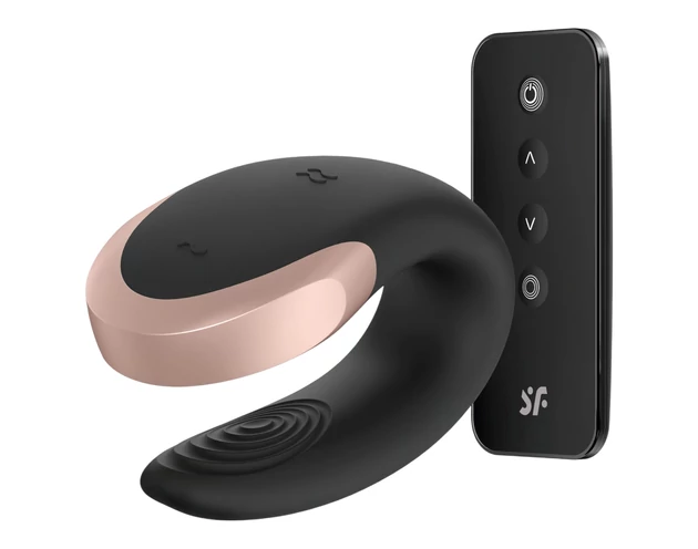Satisfyer Double Love - okos, rádiós párvibrátor (fekete)