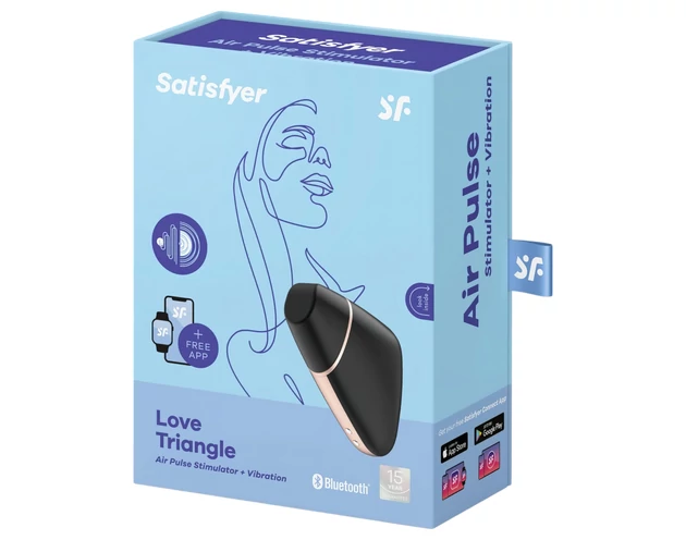 Satisfyer Love Triangle - okos léghullámos csiklóizgató (fekete)