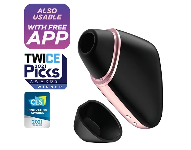 Satisfyer Love Triangle - okos léghullámos csiklóizgató (fekete)