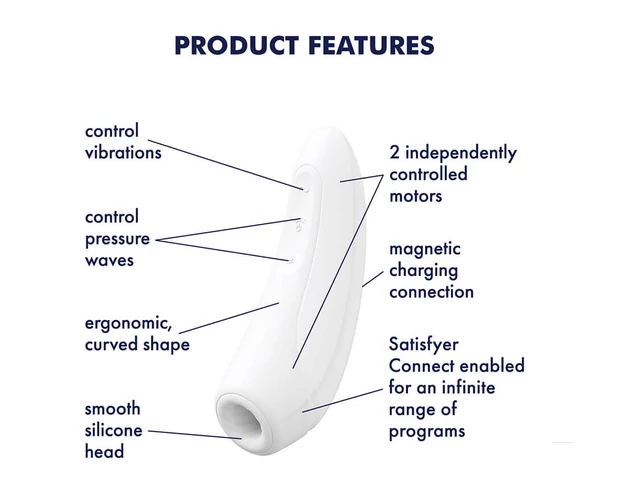 Satisfyer Curvy 1+ - okos léghullámos csiklóizgató (fehér)