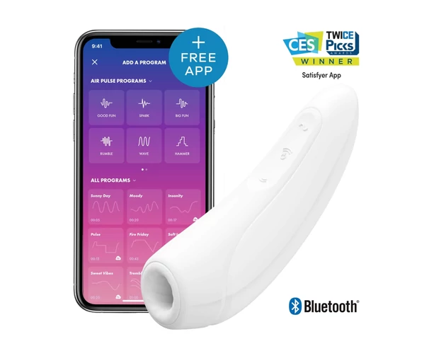 Satisfyer Curvy 1+ - okos léghullámos csiklóizgató (fehér)