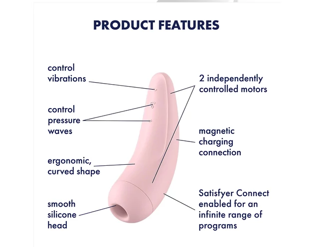 Satisfyer Curvy 2+ - okos léghullámos csiklóizgató (pink)