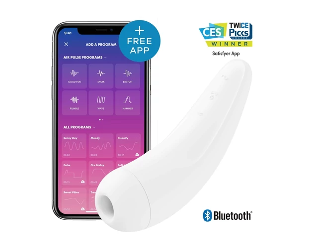 Satisfyer Curvy 2+ - okos, léghullámos csiklóizgató vibrátor (fehér)