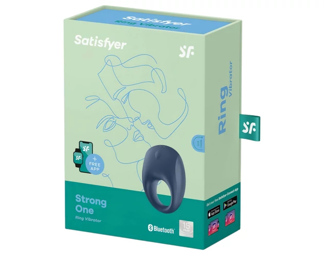 Satisfyer Strong One - okos vibrációs péniszgyűrű (kék)