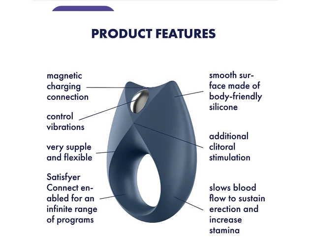 Satisfyer Royal One - okos vibrációs péniszgyűrű (kék)