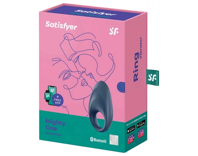 Satisfyer Mighty One - okos vibrációs péniszgyűrű (kék)