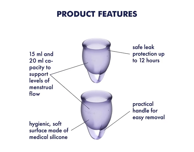 Satisfyer Feel Confident - menstruációs kehely szett (lila)