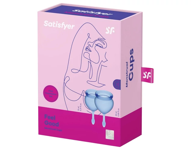 Satisfyer Feel Good - menstruációs kehely szett (kék) - 2db